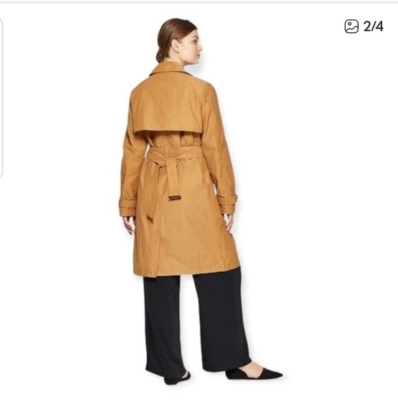 Women's Tan Double-Breasted Trench Coat - Picture 2 of 2